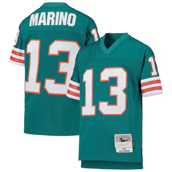 youth mitchell and ness dan marino aqua miami dolphins 1984